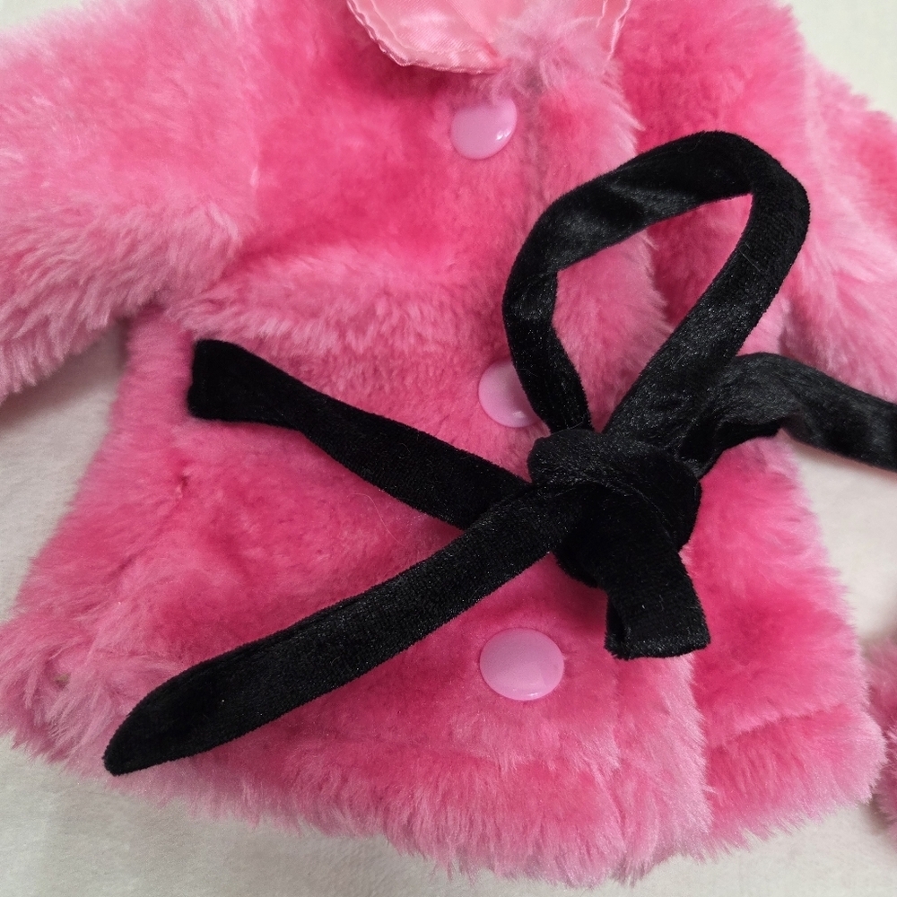 Pink Faux Fur Coat and Muff Set for 18-inch Dolls - Barbie Movie Style! - Picture 2 of 10